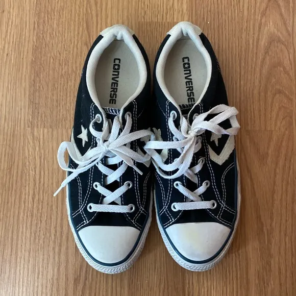 ❤️ Converse Classic Black White Canvas Sneakers Korea Exclusive Women’s 8.5