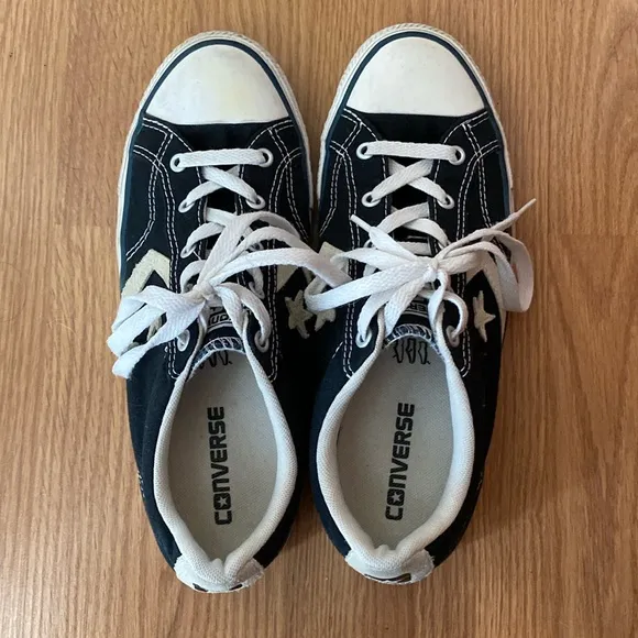 ❤️ Converse Classic Black White Canvas Sneakers Korea Exclusive Women’s 8.5