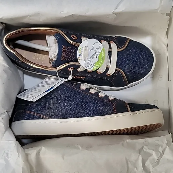 🎁 Geox Kids Girl's Junior Kiwi Jeans Sneakers