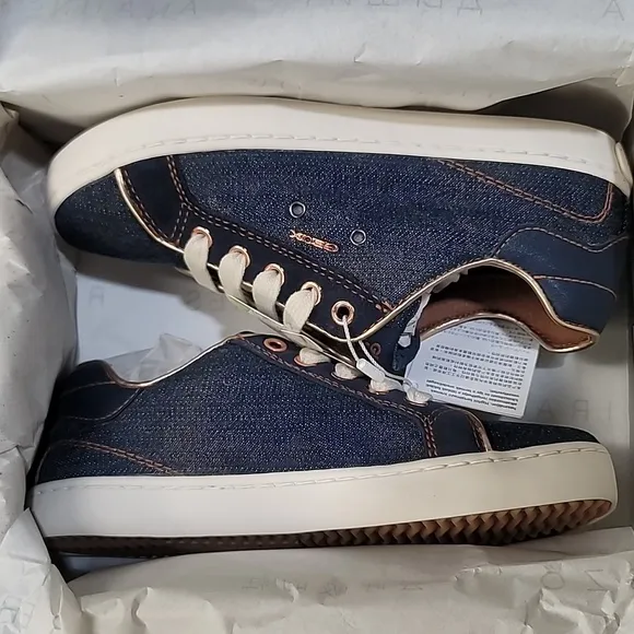 🎁 Geox Kids Girl's Junior Kiwi Jeans Sneakers