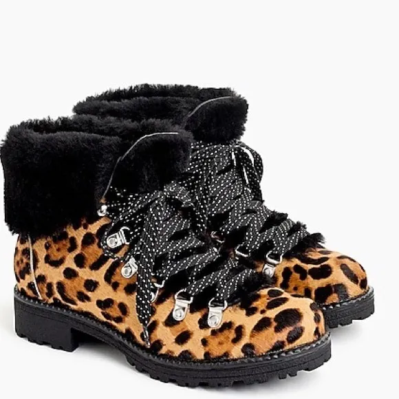 🆕 {J. CREW} Nordic Leopard Calf-Hair Boots