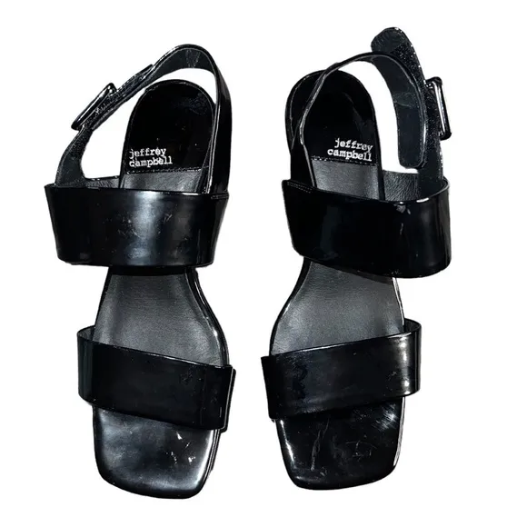 ▶️ Jeffrey Campbell ◀️ Black Patent Leather Miranda Platform Shoes  7.5