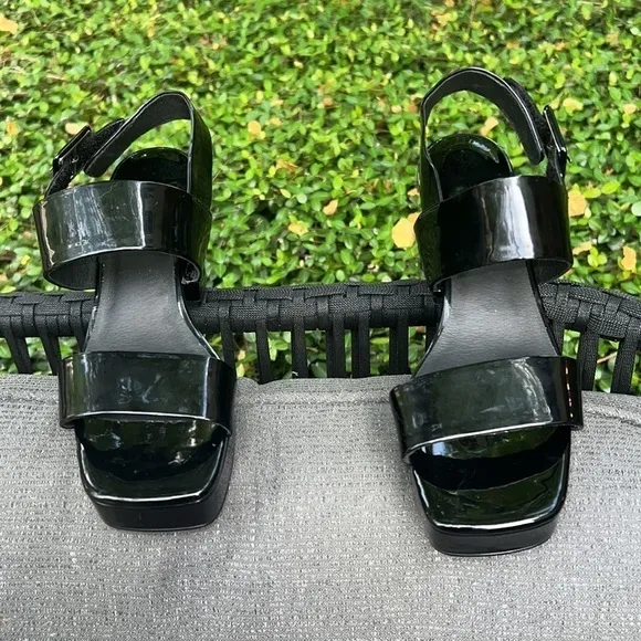 ▶️ Jeffrey Campbell ◀️ Black Patent Leather Miranda Platform Shoes  7.5