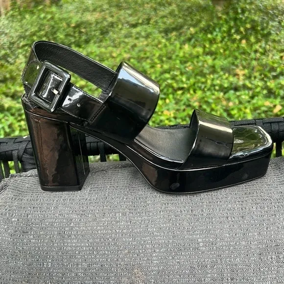 ▶️ Jeffrey Campbell ◀️ Black Patent Leather Miranda Platform Shoes  7.5