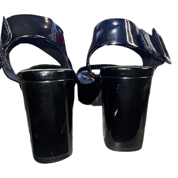 ▶️ Jeffrey Campbell ◀️ Black Patent Leather Miranda Platform Shoes  7.5
