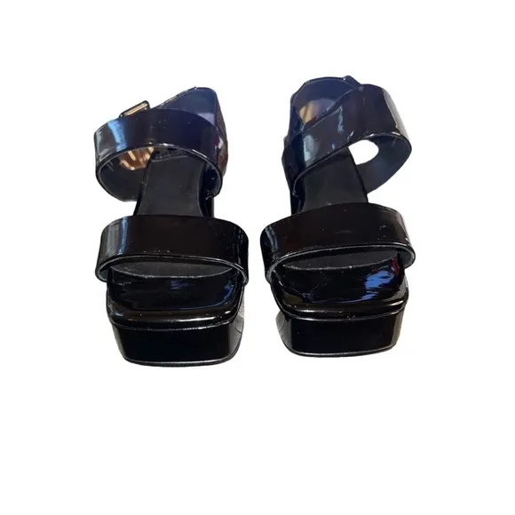 ▶️ Jeffrey Campbell ◀️ Black Patent Leather Miranda Platform Shoes  7.5