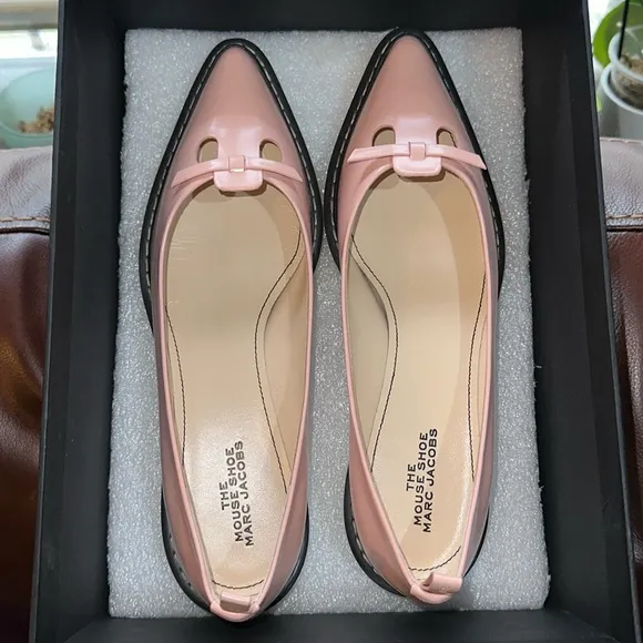 🔥🔥🔥 NEW Marc Jacobs The Mouse Shoe Demi-Wedge Pink Pointy Flats Shoes