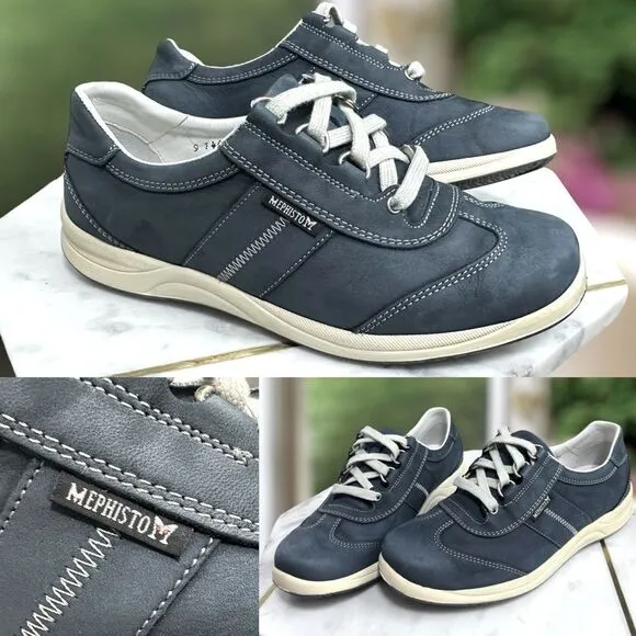 🔥🔥 NEW 🔥 MEPHISTO Runoff Laser Leather Trainer Sneakers Shoes Size 6 US