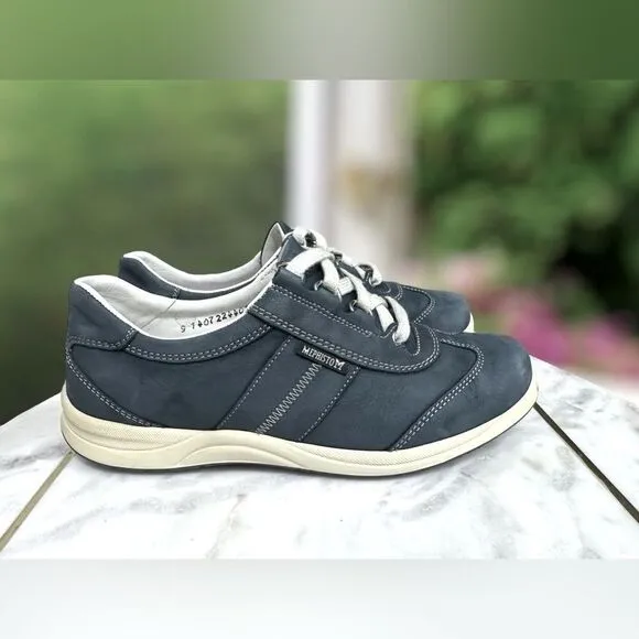 🔥🔥 NEW 🔥 MEPHISTO Runoff Laser Leather Trainer Sneakers Shoes Size 6 US