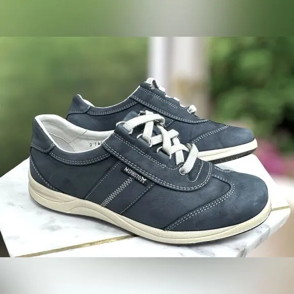 🔥🔥 NEW 🔥 MEPHISTO Runoff Laser Leather Trainer Sneakers Shoes Size 6 US