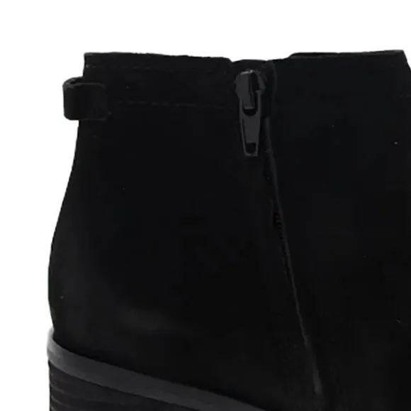 ✅ New! Zodiac Larsen Black Suede Heel Bootie