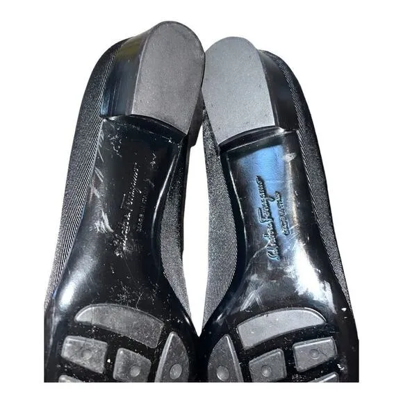 ▶️ Salvatore Ferragamo◀️ Loafer Style Slip On Shoes with Small Heel  size 9.5