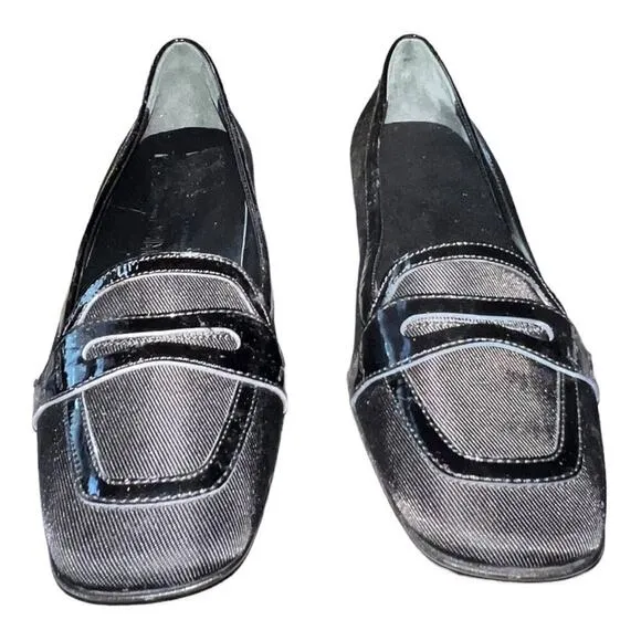 ▶️ Salvatore Ferragamo◀️ Loafer Style Slip On Shoes with Small Heel  size 9.5