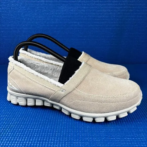 🔴 SKECHERS LIGHT-WEIGHT MF Women`s Size 8.5 Beige Comfort Walking Shoes 22647