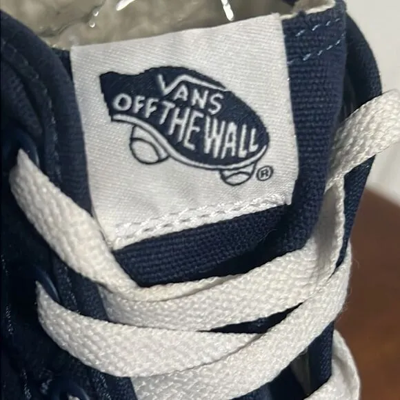 🔥🔥 VANS OLD SKOOL SK8 Hi Canvas Navy Sneakers - Men 8 / Women 9.5 - EXCELLENT
