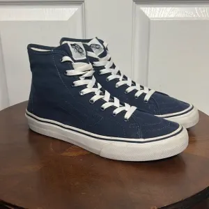 🔥🔥 VANS OLD SKOOL SK8 Hi Canvas Navy Sneakers - Men 8 / Women 9.5 - EXCELLENT