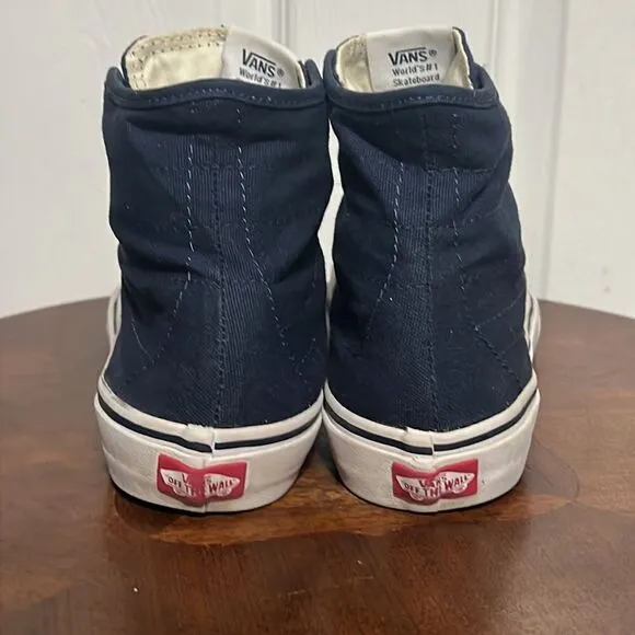 🔥🔥 VANS OLD SKOOL SK8 Hi Canvas Navy Sneakers - Men 8 / Women 9.5 - EXCELLENT