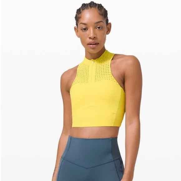 #17 Lululemon Unleash Strength Bra Medium Support, B/C CupYellow SerpentineSz6