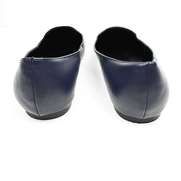 19V69 ITALIA by Alessandro Versace 'Gemma' Navy Flats Shoes Silver Tone Studs 8M