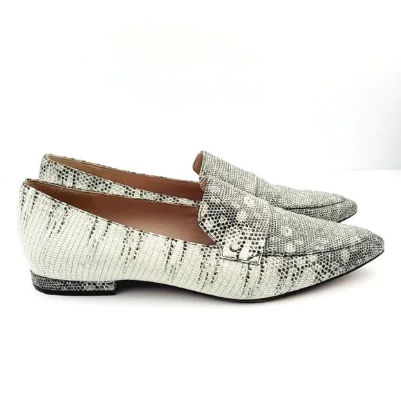 27 Edit‎ Harlie Snakeskin Pointy Flats - Size 9.5