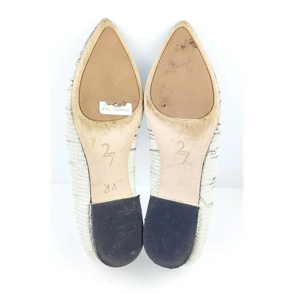 27 Edit‎ Harlie Snakeskin Pointy Flats - Size 9.5
