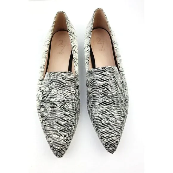 27 Edit‎ Harlie Snakeskin Pointy Flats - Size 9.5