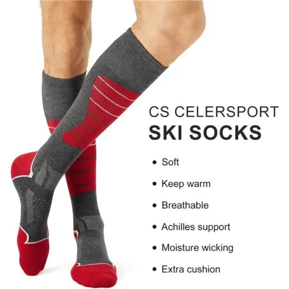 3 Pack Unisex Ski Socks Winter Performance Socks