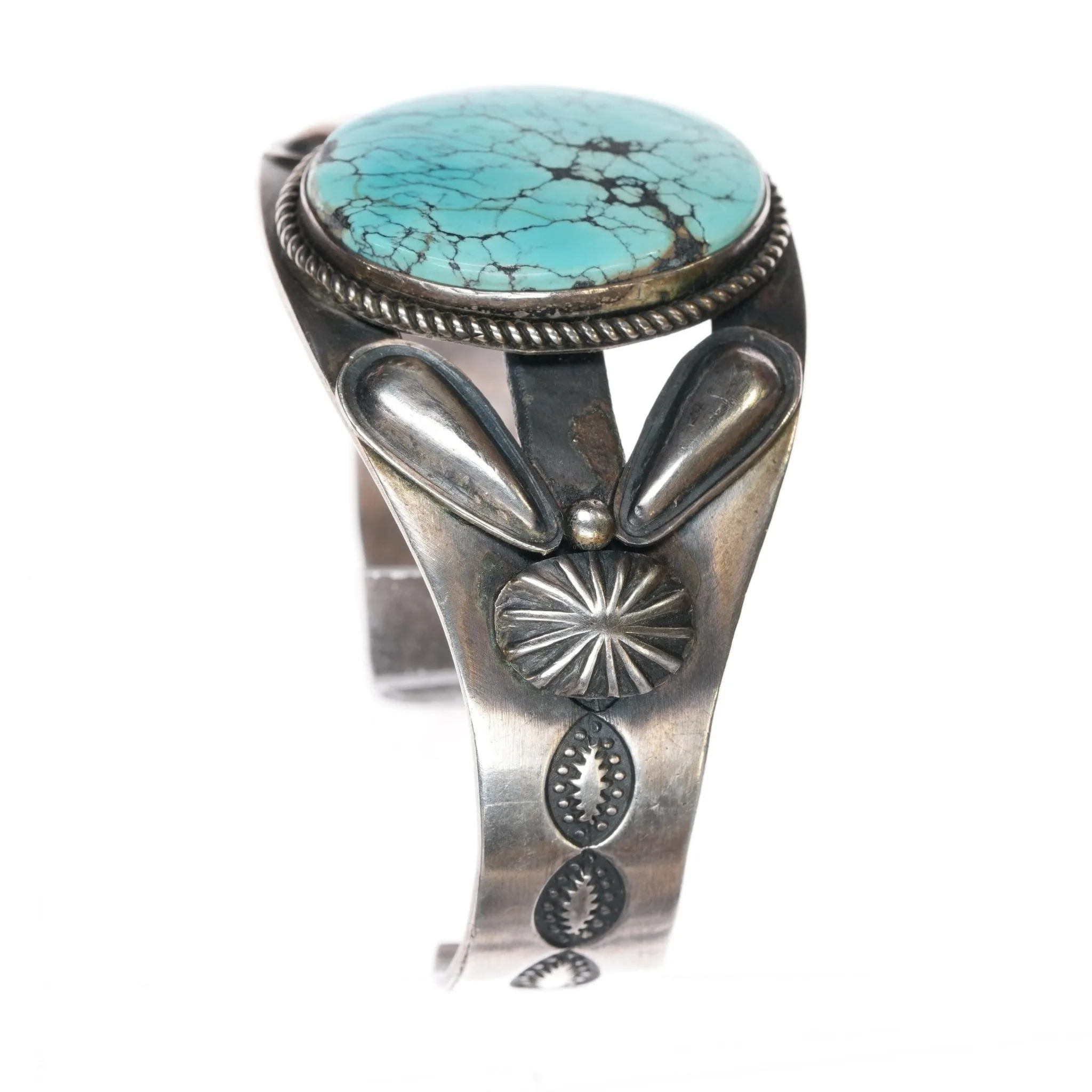 6.625" Kirk Smith Navajo sterling and turquoise cuff bracelet