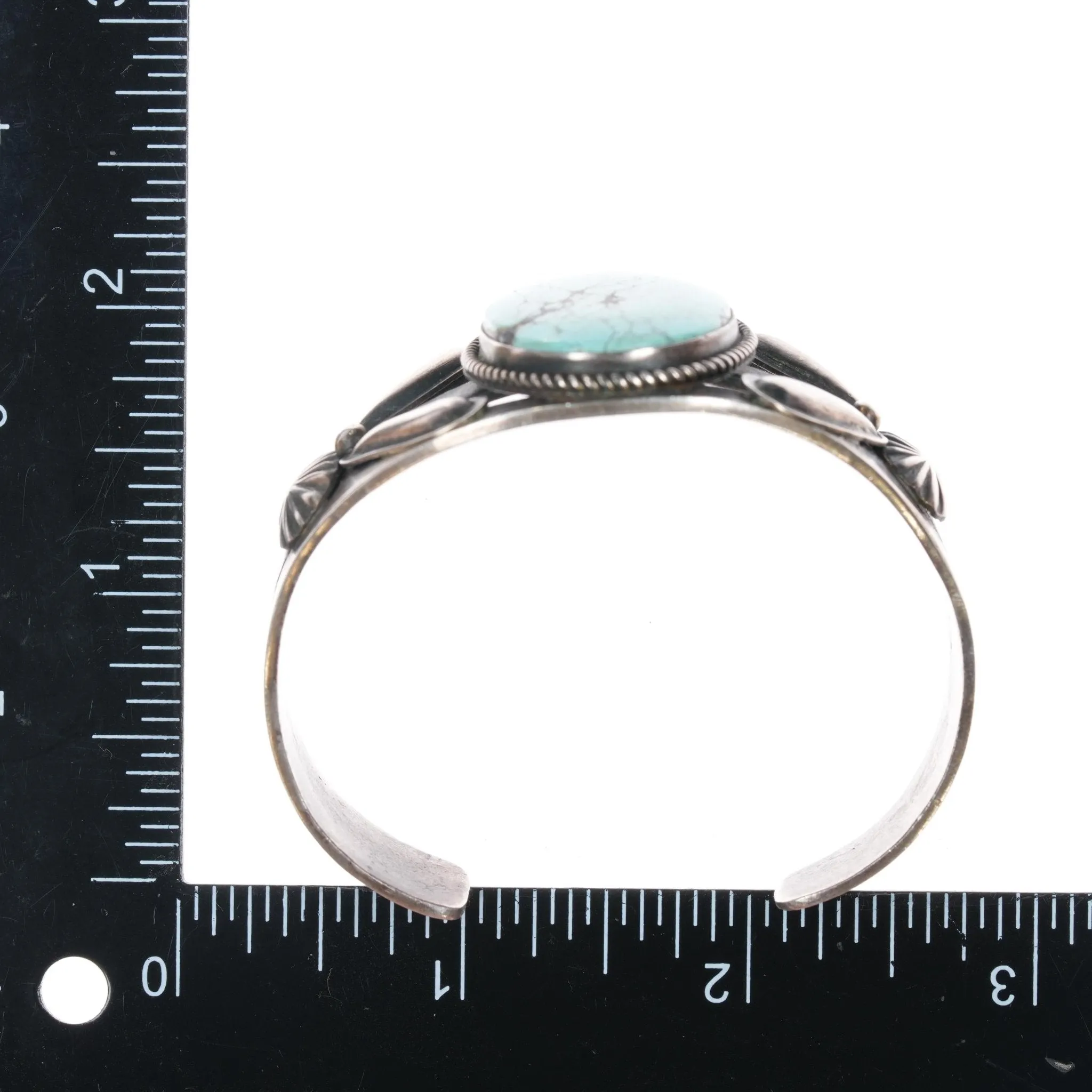 6.625" Kirk Smith Navajo sterling and turquoise cuff bracelet
