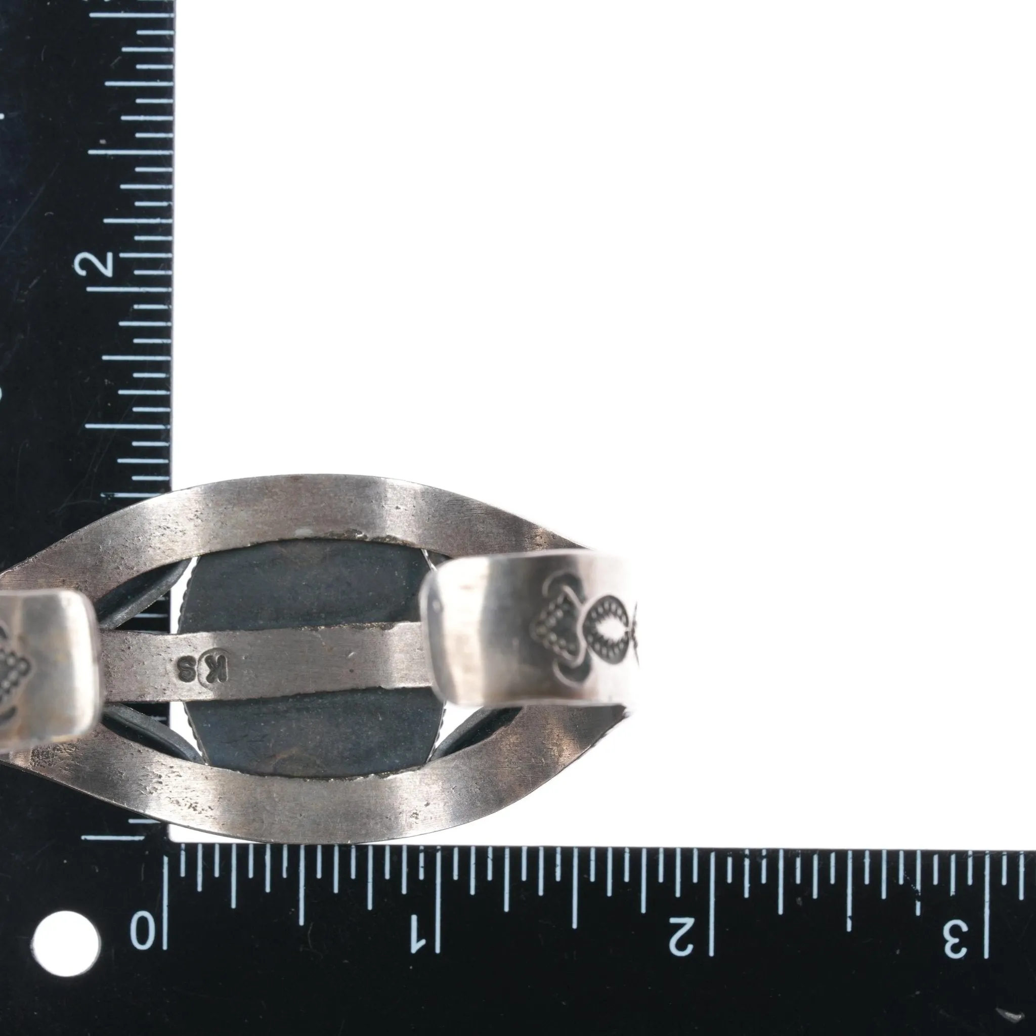 6.625" Kirk Smith Navajo sterling and turquoise cuff bracelet