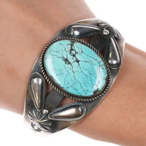 6.625" Kirk Smith Navajo sterling and turquoise cuff bracelet