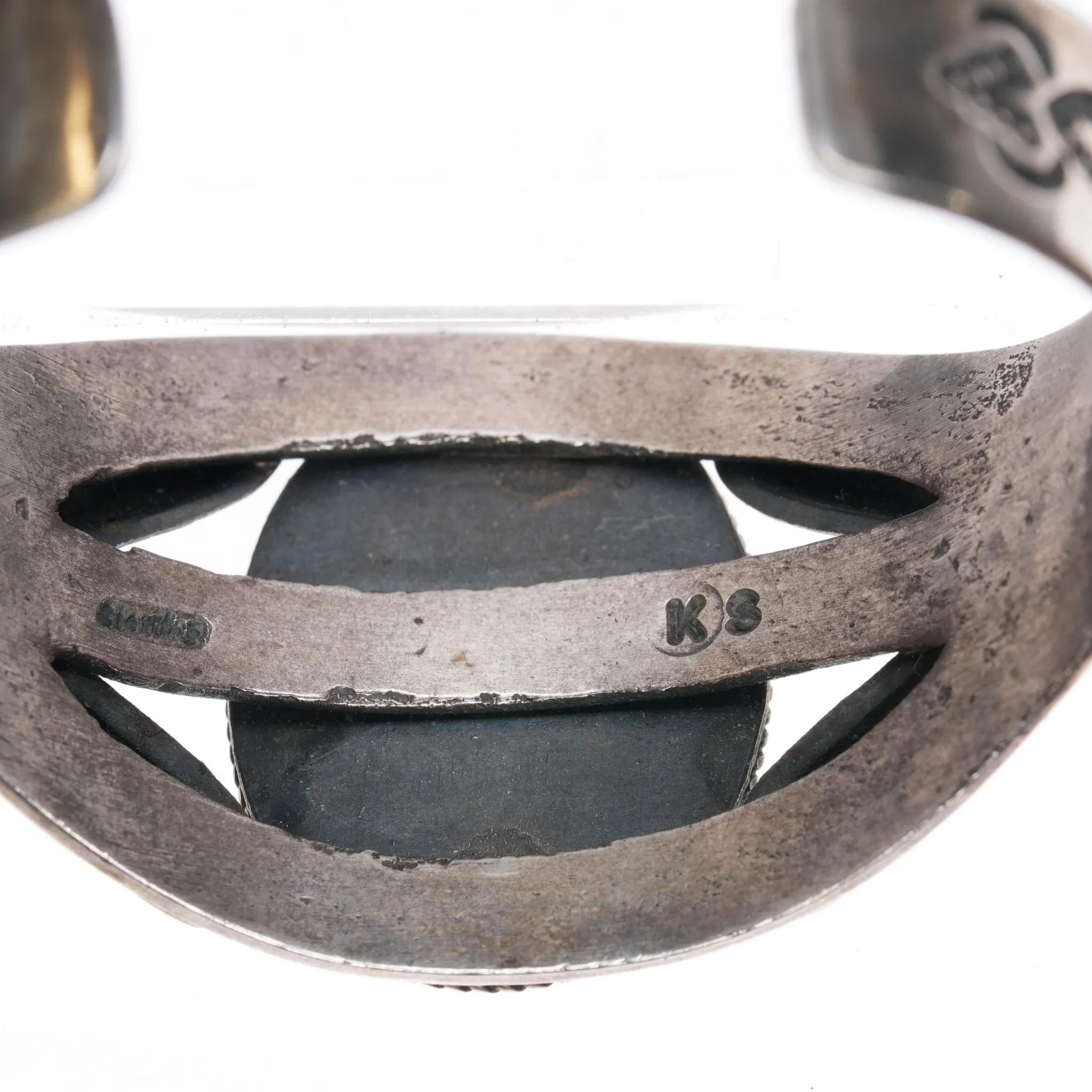 6.625" Kirk Smith Navajo sterling and turquoise cuff bracelet