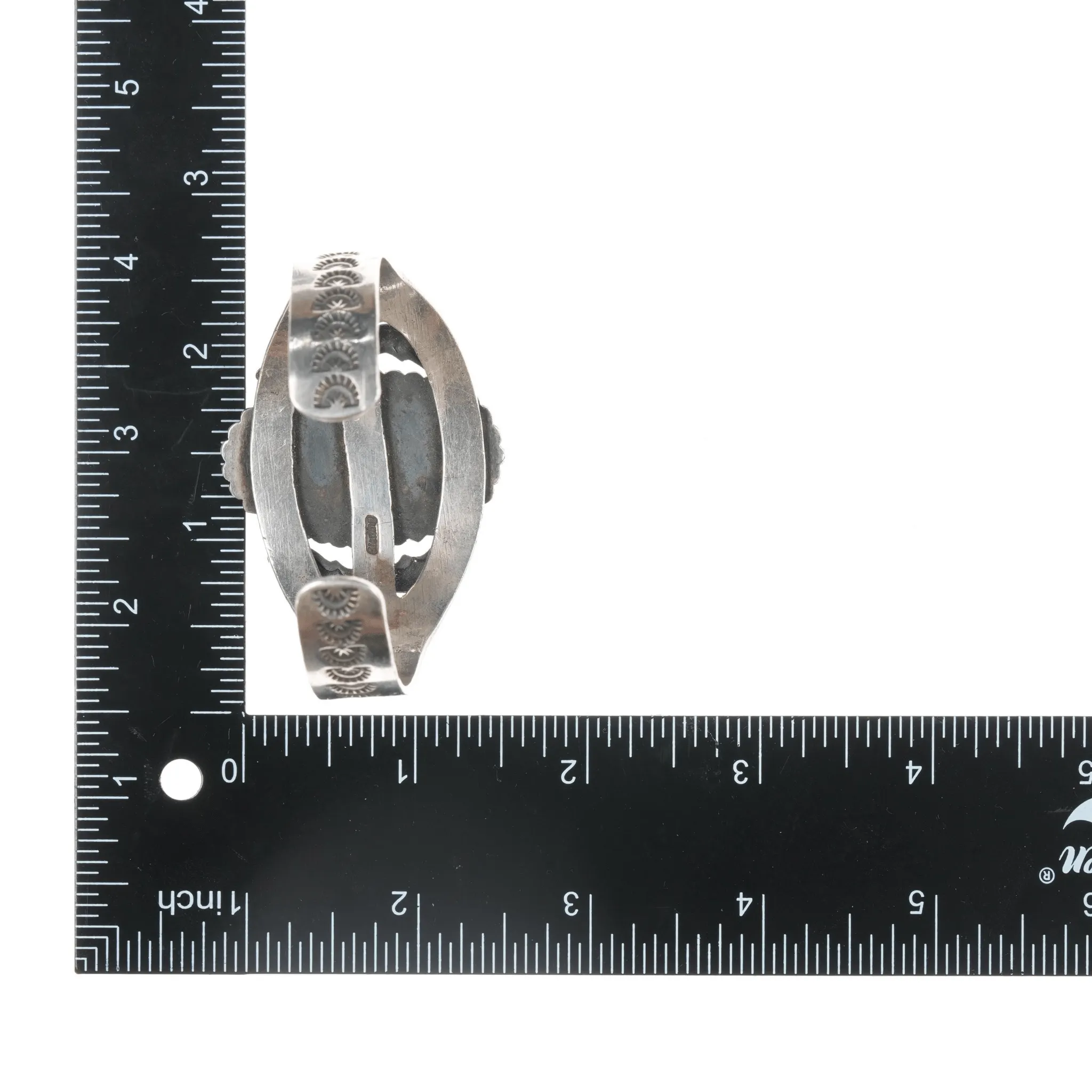 6.75" Kirk Smith Navajo sterling and turquoise cuff bracelet