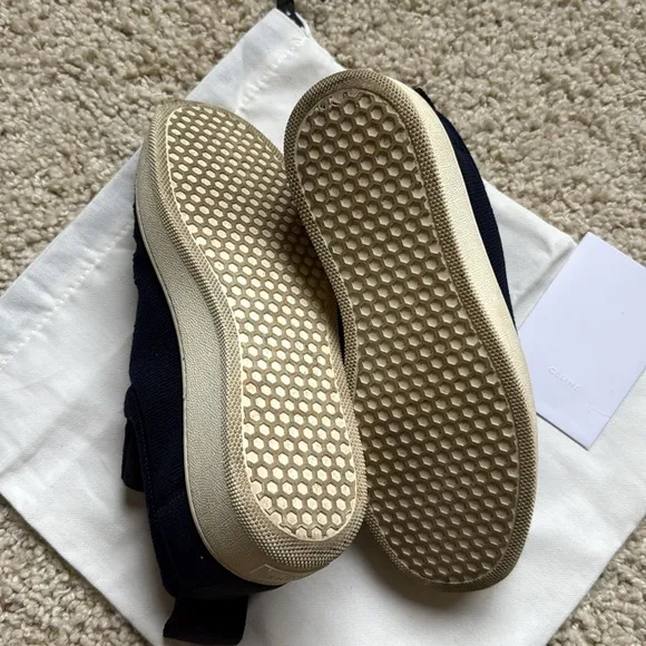 $770 Celine dark navy pull on canvas sneakers 35mm. 40/10