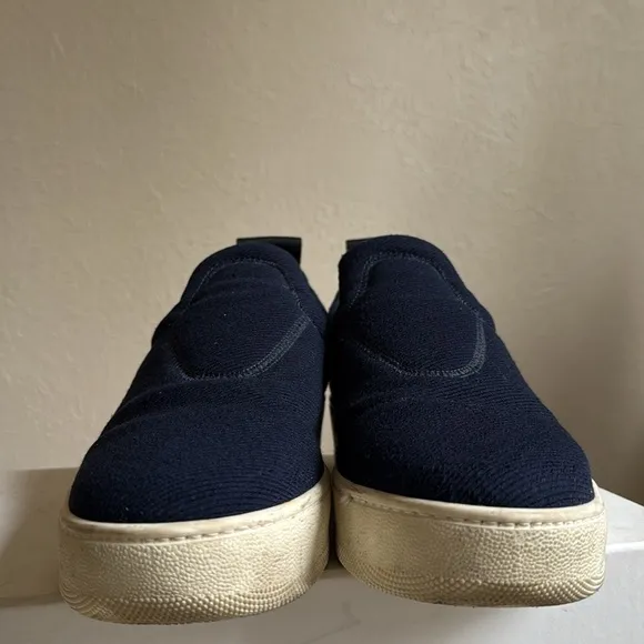 $770 Celine dark navy pull on canvas sneakers 35mm. 40/10