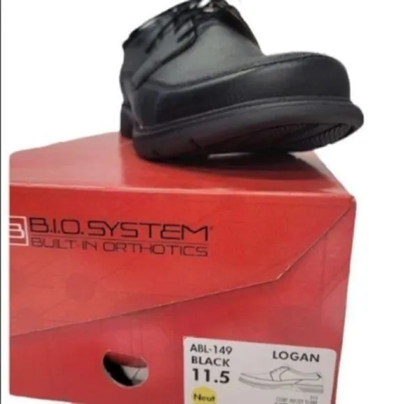 ABEO Men's Logan ABL-149 Black Lace Up Oxford Orthotic Dress Shoes