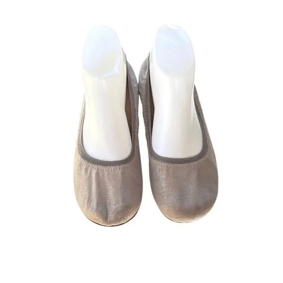 Abeo Tia BIO System Ballet Flats Slip On Golden Metallic Leather Shoes Size 9.5N