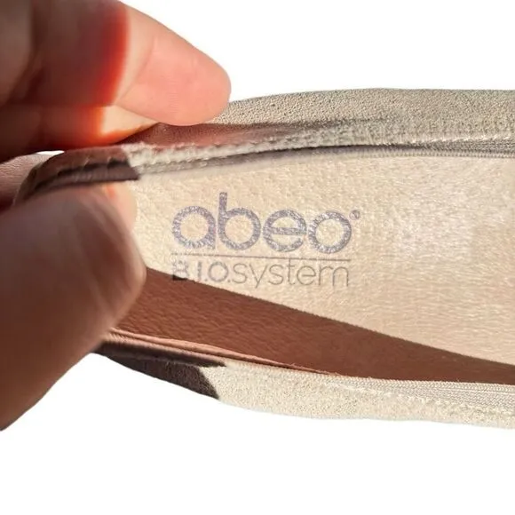 Abeo Tia BIO System Ballet Flats Slip On Golden Metallic Leather Shoes Size 9.5N