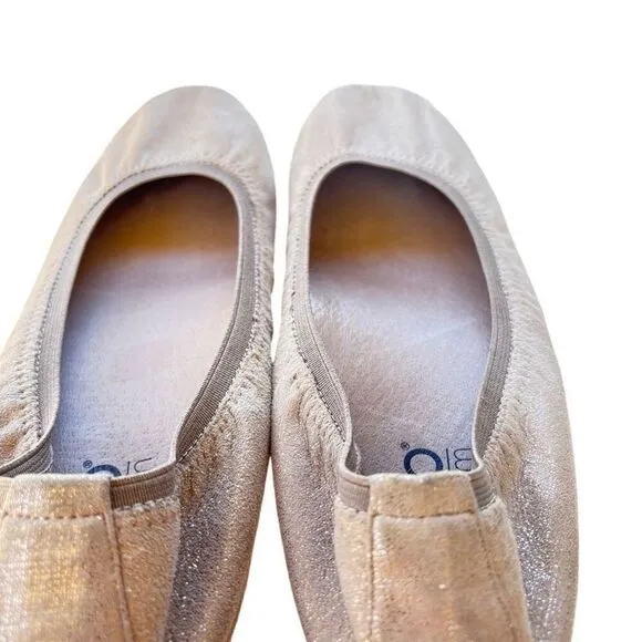 Abeo Tia BIO System Ballet Flats Slip On Golden Metallic Leather Shoes Size 9.5N