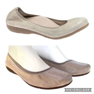 Abeo Tia BIO System Ballet Flats Slip On Golden Metallic Leather Shoes Size 9.5N