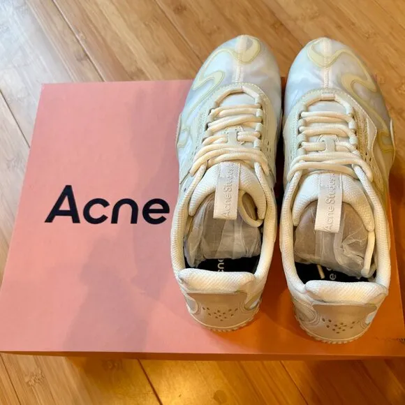 Acne Studio Barai M White Lace Up Sneakers Size 42