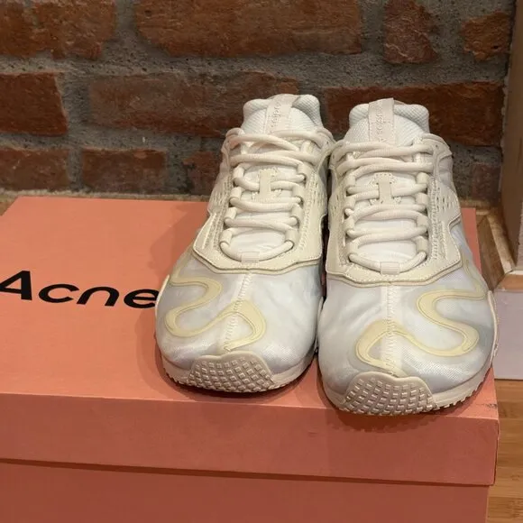 Acne Studio Barai M White Lace Up Sneakers Size 42