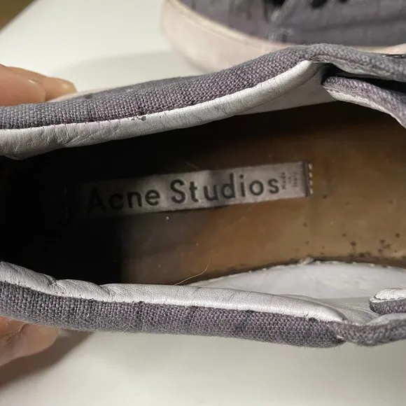 Acne Studios Adriana Striped Canvas Low Sneakers Women's Size 8.5
