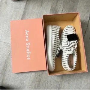 ACNE STUDIOS Stripe White/Black Sneakers Size 40