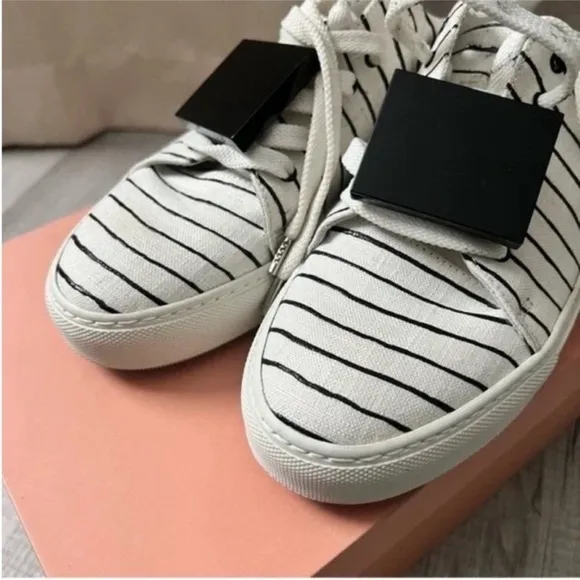 ACNE STUDIOS Stripe White/Black Sneakers Size 40