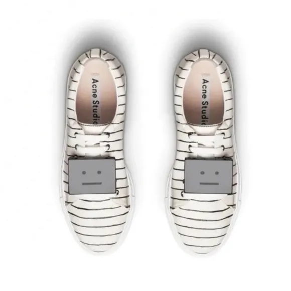 ACNE STUDIOS Stripe White/Black Sneakers Size 40