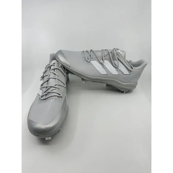 adidas Adizero Afterburner 8 Grey Metal Baseball Cleats Men’s Size 12.5 H00979