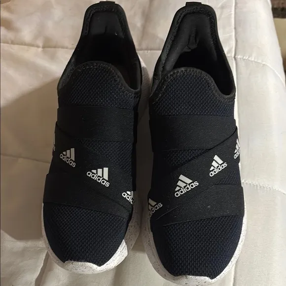 Adidas Black and White Slip-On Sneakers