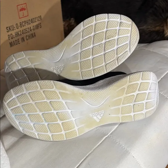 Adidas Black and White Slip-On Sneakers
