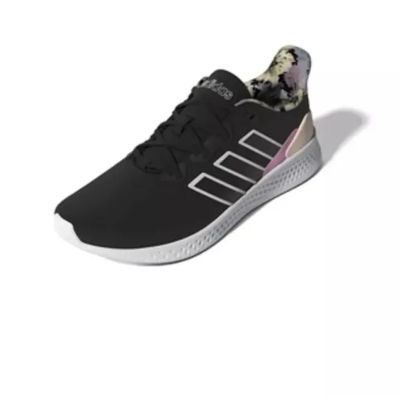 Adidas Black Sneakers with Mesh Upper and Shock-Absorbing Sole